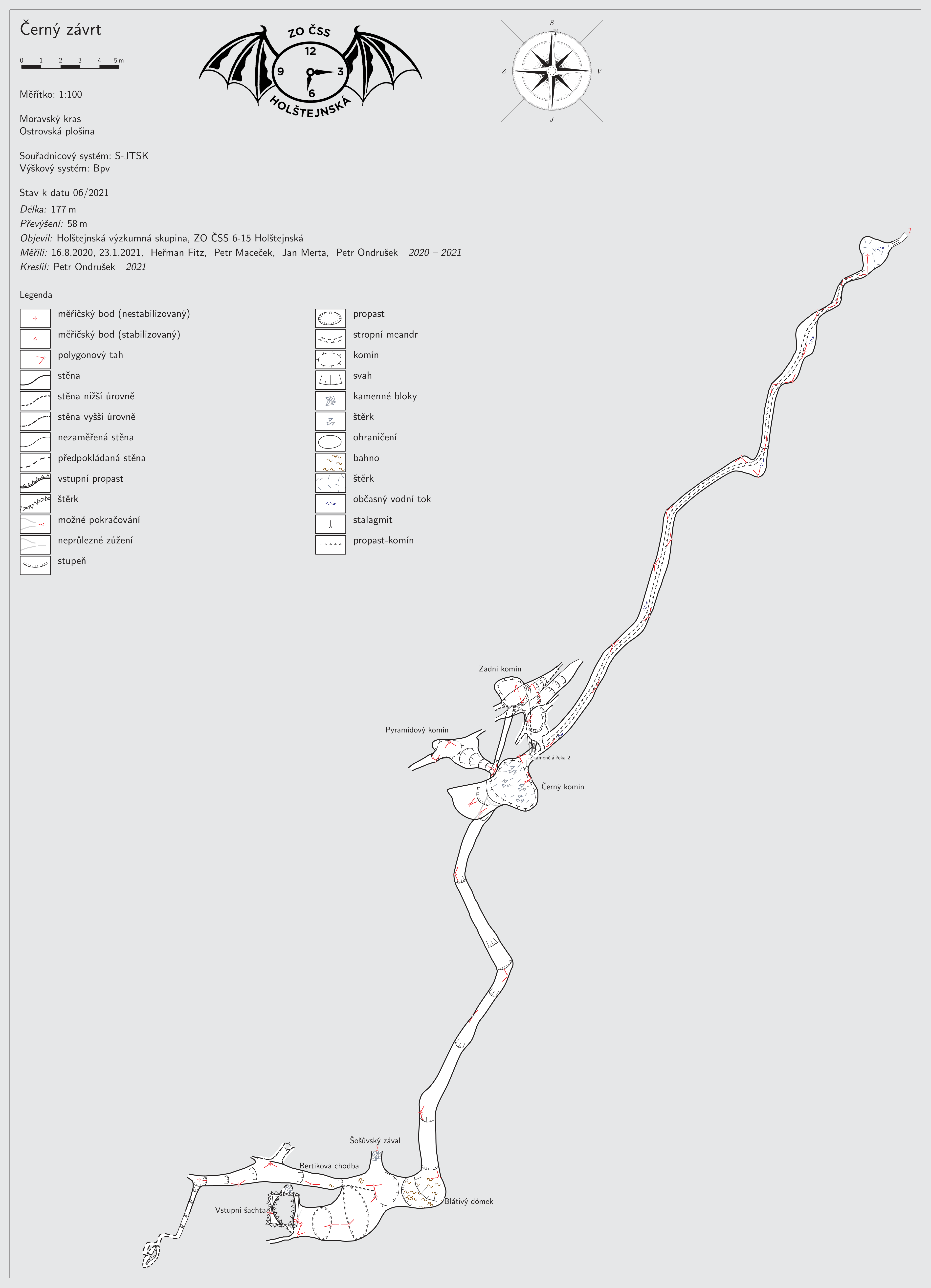 Mapa Černého závrtu